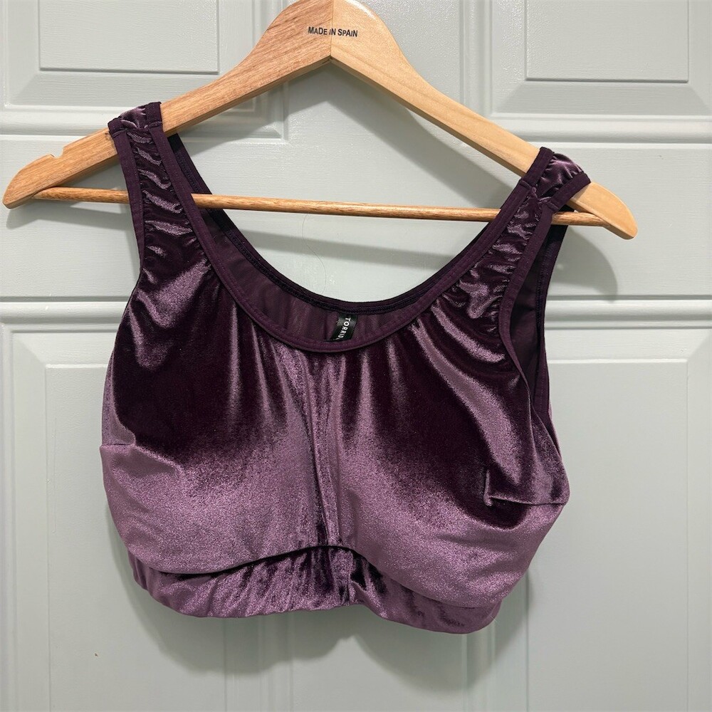 Torrid Curve Bralette Womens Size 1 Purple Scoop Neck Lightly Padded